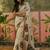 off white linen cotton blend digital printed floral saree