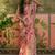 peach linen cotton blend digital printed abstract saree