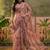 dusty pink linen cotton blend digital printed floral saree