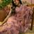 dusty pink linen cotton blend digital printed floral saree