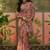 dusty pink linen cotton blend digital printed floral saree