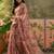 dusty pink linen cotton blend digital printed floral saree