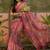 rani pink linen cotton blend digital printed paisley saree