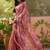 rani pink linen cotton blend digital printed paisley saree