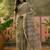 multicolour linen cotton blend digital printed chevron saree