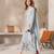 Women's Gorgeous Thread Work Chanderi Silk Fabric Straight Kurta Pant and Dupatta Set