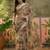 brown beige linen cotton blend abstract digital printed saree