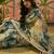 blue beige linen cotton blend floral digital printed saree