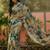 blue beige linen cotton blend floral digital printed saree