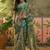 green linen cotton blend abstract digital printed saree