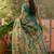 green linen cotton blend abstract digital printed saree