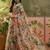 peach linen cotton blend floral digital printed saree