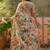 peach linen cotton blend floral digital printed saree