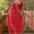Red bandhani printed saree with embroidered border