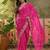Pink bandhani printed saree with embroidered border