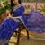 Blue bandhani printed saree with embroidered border