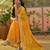 Yellow bandhani printed saree with embroidered border