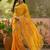 Yellow bandhani printed saree with embroidered border