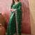 Green bandhani printed saree with embroidered border