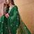Green bandhani printed saree with embroidered border