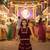 Maroon mirror velvet sharara