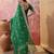 Green bandhani printed saree with embroidered border