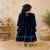 Blue mirror velvet sharara set
