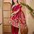 Wine red georgette embroidered saree with floral border elegant festive wear designer saree