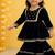 Blue mirror velvet sharara set