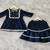 Blue mirror velvet sharara set