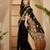 Black georgette embroidered saree with belt kashmiri thread work festive wear designer saree