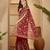 Maroon georgette embroidered saree with belt heavy kashmiri thread work festive wear saree