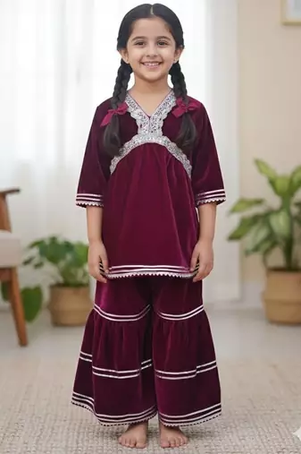 Pink alia cut sharara set
