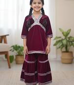 Pink alia cut sharara set