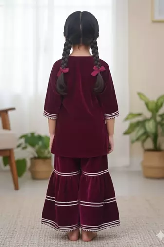 Pink alia cut sharara set