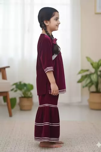 Pink alia cut sharara set