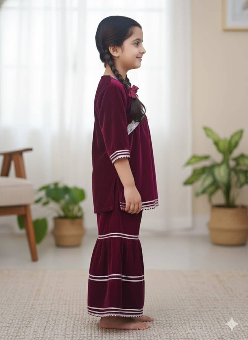 Pink alia cut sharara set