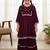 Wine mirror velvet sharara set