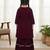 Wine mirror velvet sharara set