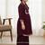 Wine mirror velvet sharara set