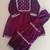 Wine mirror velvet sharara set