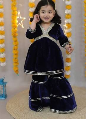 Royal blue alia cut sharara 1