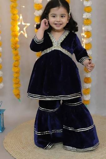 Royal blue alia cut sharara