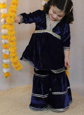 Royal blue alia cut sharara 2