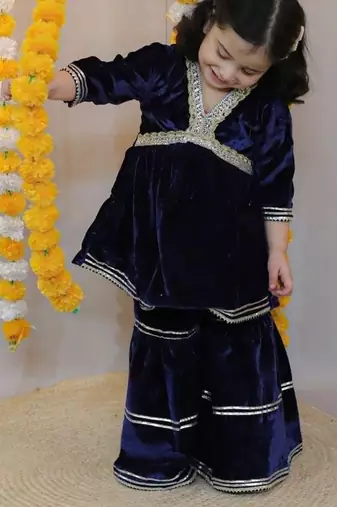 Royal blue alia cut sharara