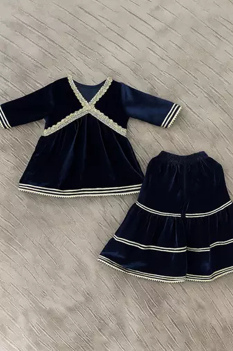Royal blue alia cut sharara