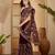 Wine purple georgette embroidered saree with belt heavy kashmiri thread work designer saree