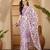 lavender gold crush silk blend embroidered saree with belt white thread work festive designer saree