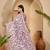 lavender gold crush silk blend embroidered saree with belt white thread work festive designer saree