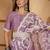 lavender gold crush silk blend embroidered saree with belt white thread work festive designer saree